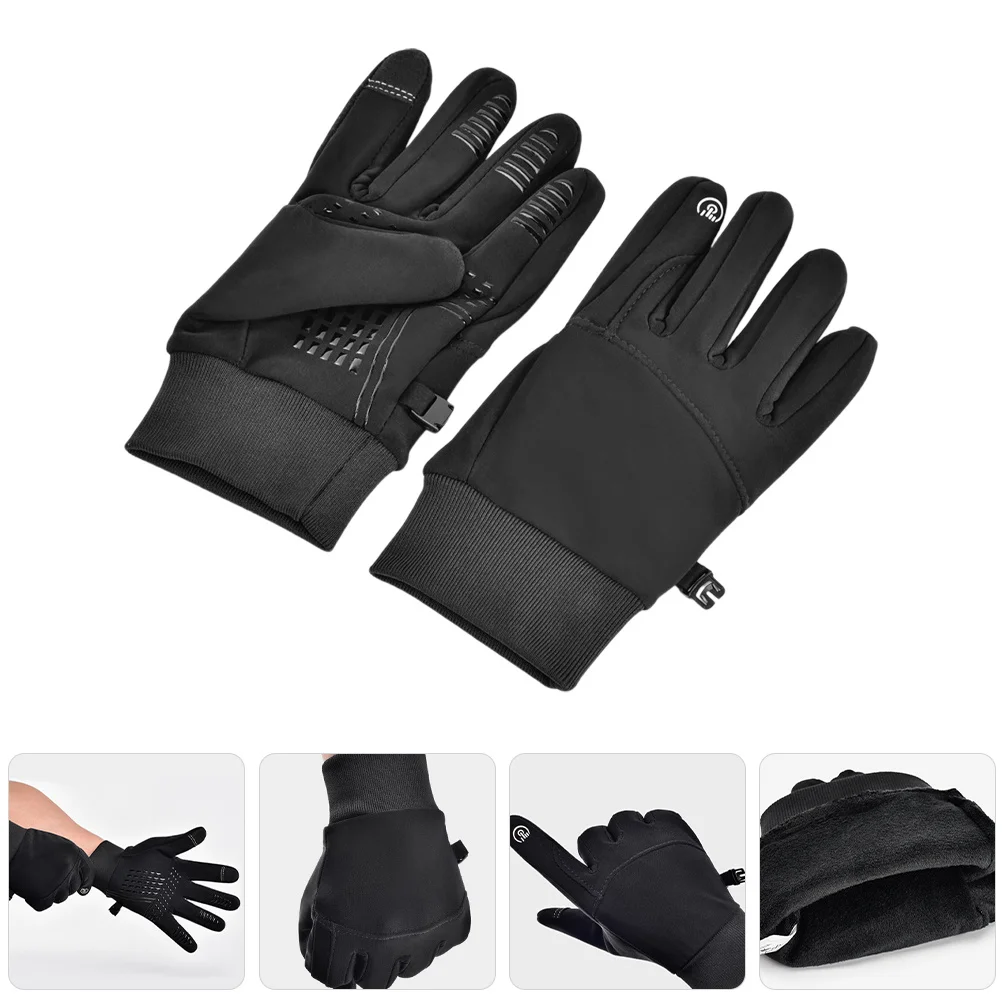 

1Pair Windproof Waterproof Cycling Gloves Warm Insulated Touchscreen Anti-Slip Outdoor Sports Warm Mittens for Men