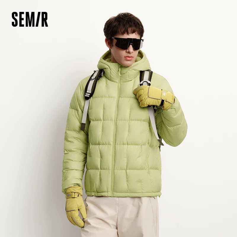 Men's Quilted Down Jacket Winter Casual Hooded Coat