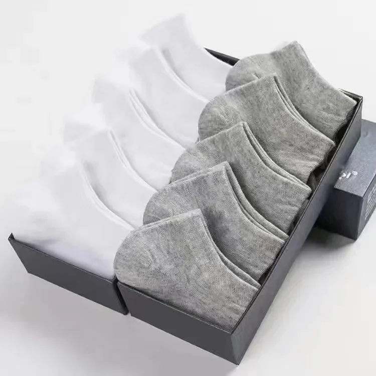 20 Stück/ Herrensocken Frühling Sommer dünne atmungsaktive weiche Polyester-Baumwollsocken schwarz Casual Business Ankle Bootssocken Größe EU38-45