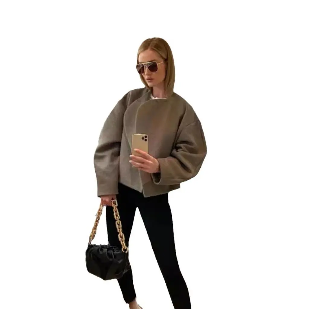 

Весенний женский универсальный повседневный кардиган, короткое шерстяное пальто, индивидуальный топ