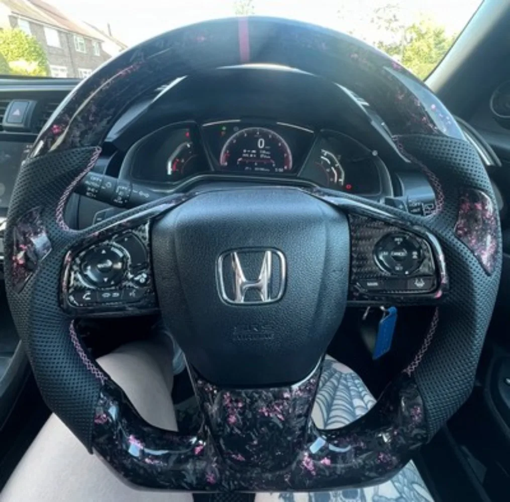

Кованый автомобильный спортивный руль из углеродного волокна с карбоновой отделкой для Honda Civic 10-го поколения 2016-2020, аксессуары Type-R