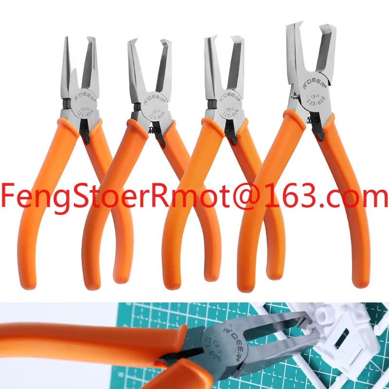 6-inch irregular top cutting pliers, CRV right angled flat mouth pliers, plastic nozzle pliers