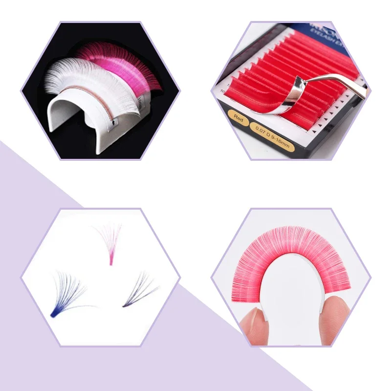 ARISON Easy Fan Volume Individual Colored Lashes High Quality Bloom Eyelash Extension Auto Flowering Rapid Blooming Fans Lashes