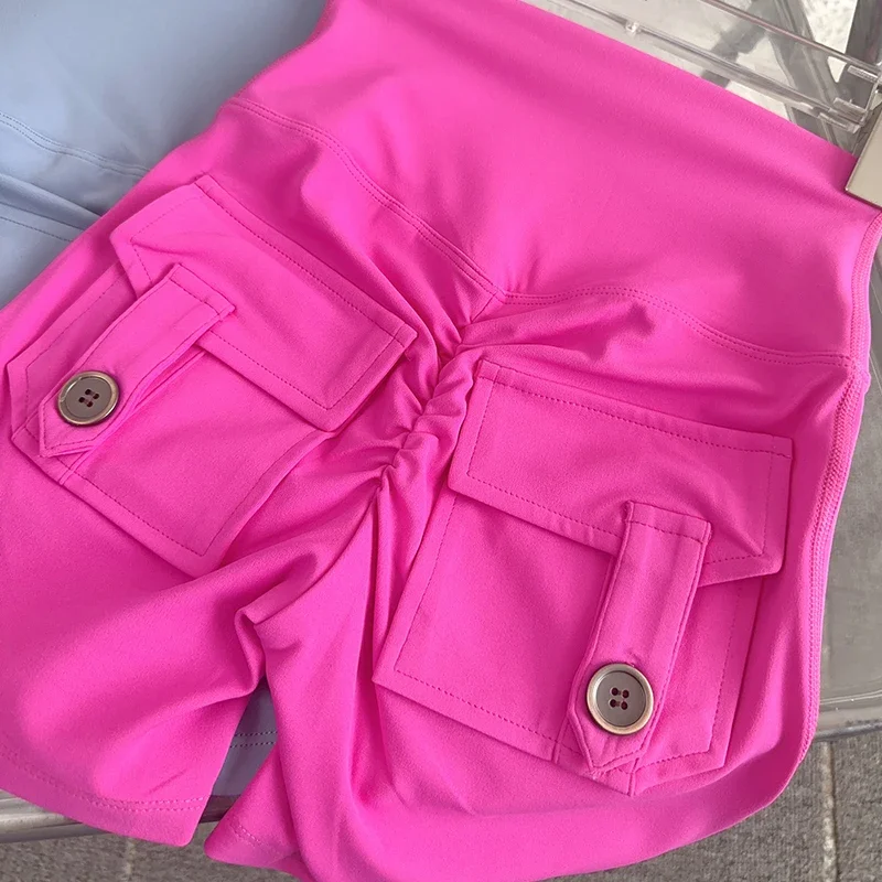Pantaloncini da yoga da donna Pantaloncini da allenamento a vita alta Fitness Yoga Lift Butt Fitness Ladies Yoga Gym Running Pantaloni corti Abbigliamento sportivo