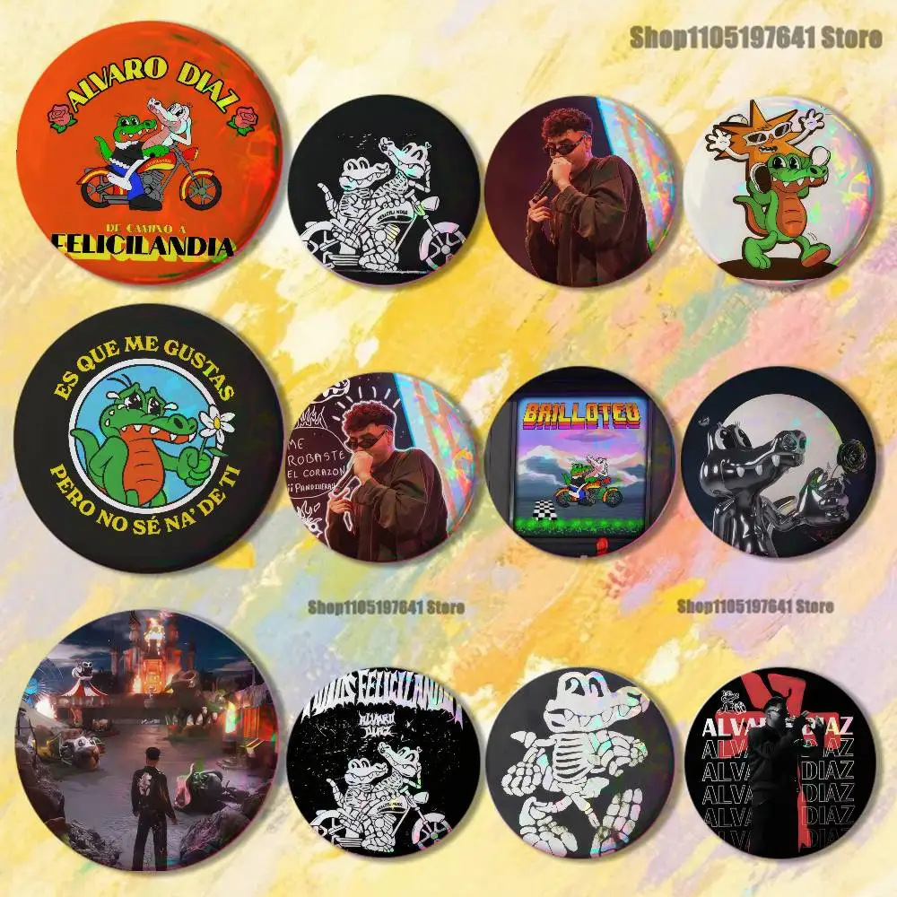 

Singer Hot AlvaroS D-Diaz Badges Button Round Creative Pin Brooch Badge Bag Decor Accessories Fans Collect Friends Gifts