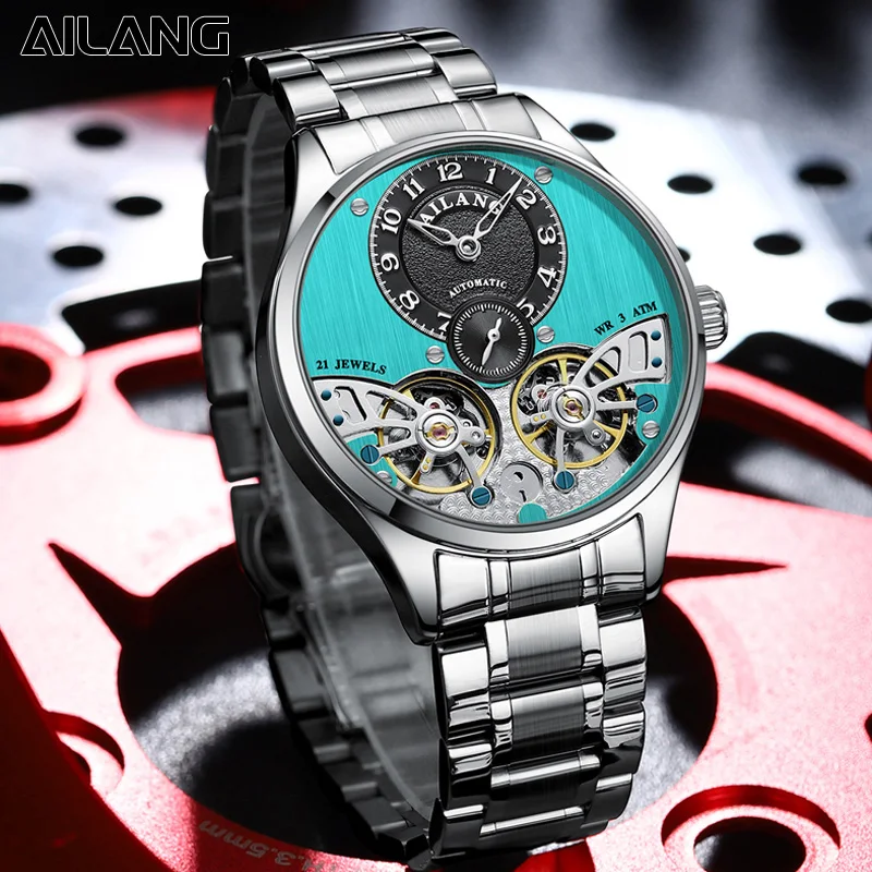 AILANG Jam Tangan Mekanik Pria Jam Tangan Mewah untuk Pria Tourbillon Skeleton Jam Tangan Pria Jam Pria Sapphire Dropshipping