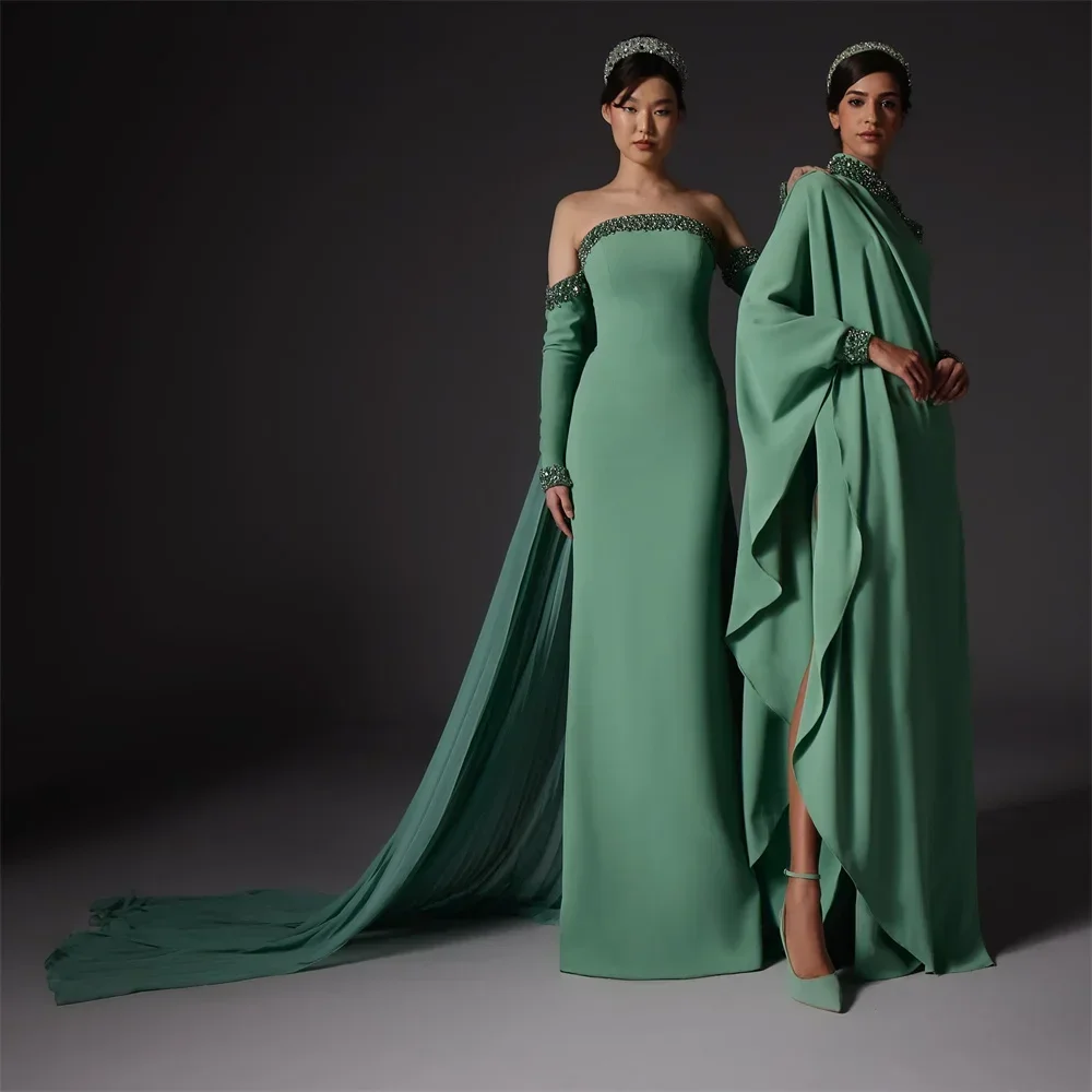 

Saudi Arabia Formal Dress Dearin Strapless Column Floor Length Skirts Vertically Bespoke Occasion Dresses Evening Prom Gown