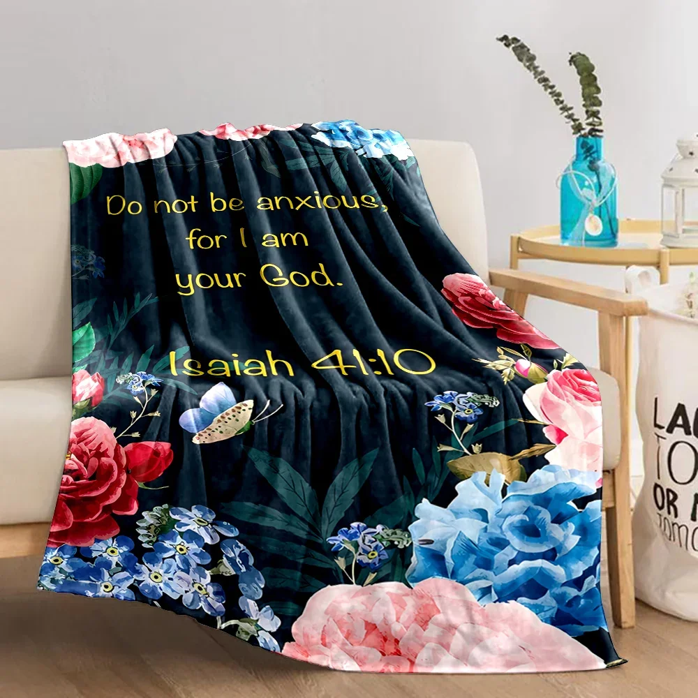 3D Jesus Story Bible Verses Flannel Blanket Throw Sofa Bed Cover Four Season Soft Fluffy Quilt Blanket Outdoor Leisure Nap Trip