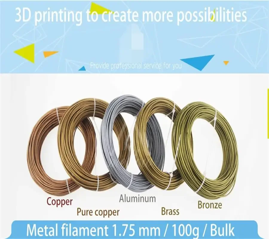 20% Metal +80% PLA 3d printer filament Metal PLA Filament 1.75mm Bronze Aluminum Aluminium Copper impressora 3d filamento