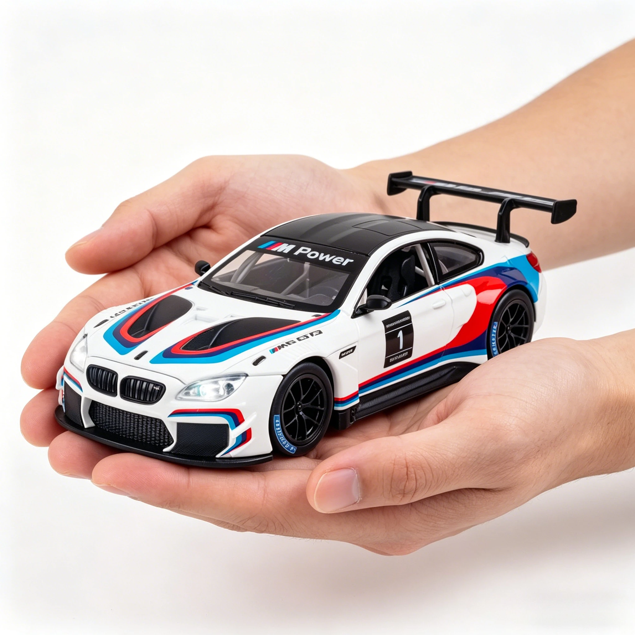 

1:24 M6 GT3 Toys Car Model Alloy Diecast Sports Cars Metal Body Rubber Tires 3 Doors Opened Sound Vehicle Toy Gifts for Kids