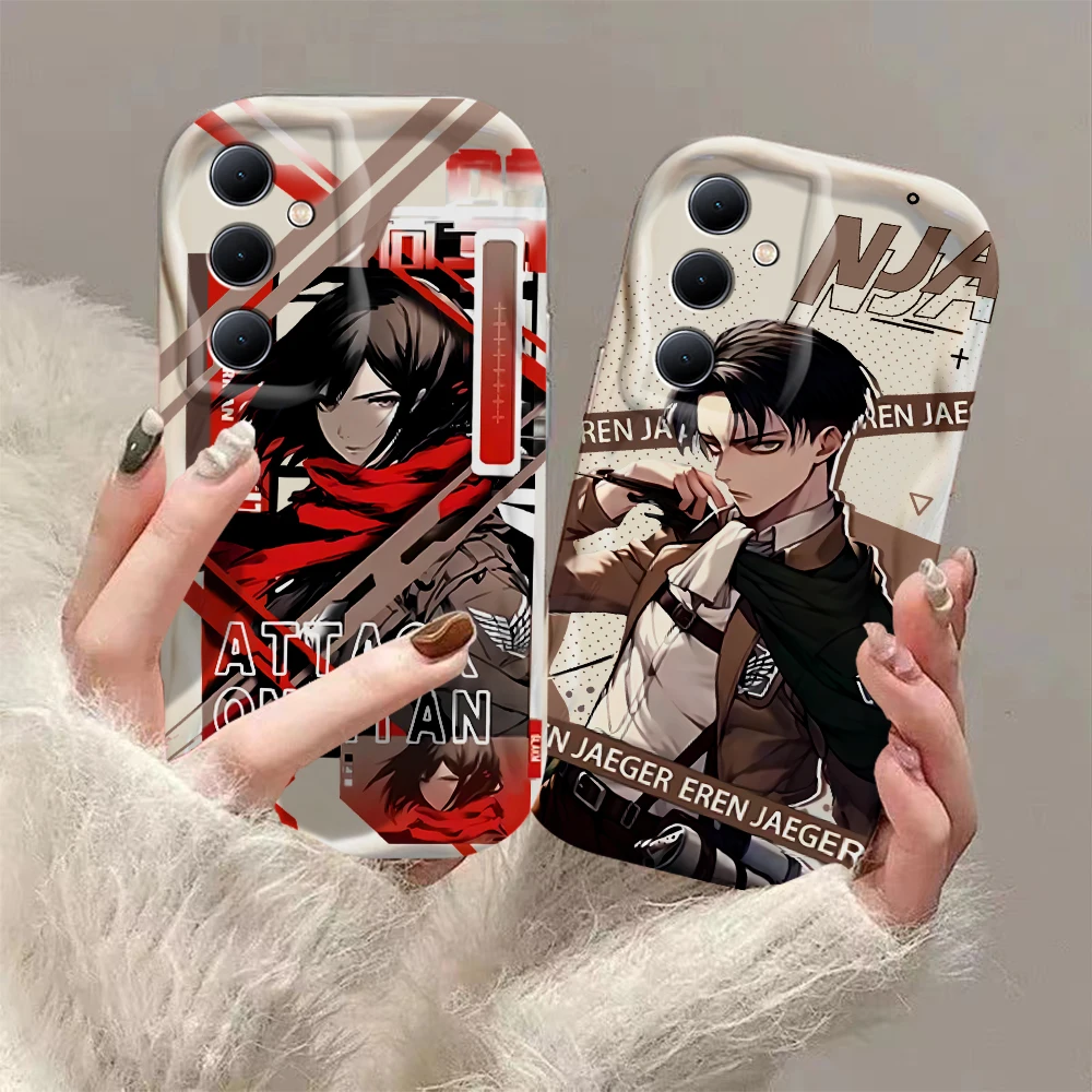 Anime Attack on Titan 3D Wave Case For OPPO Realme 12 11 10 9 8 7 7i 6 5 Pro Plus C67 C55 C31 C35 C11 C12 C15 C20 C21Y Cover