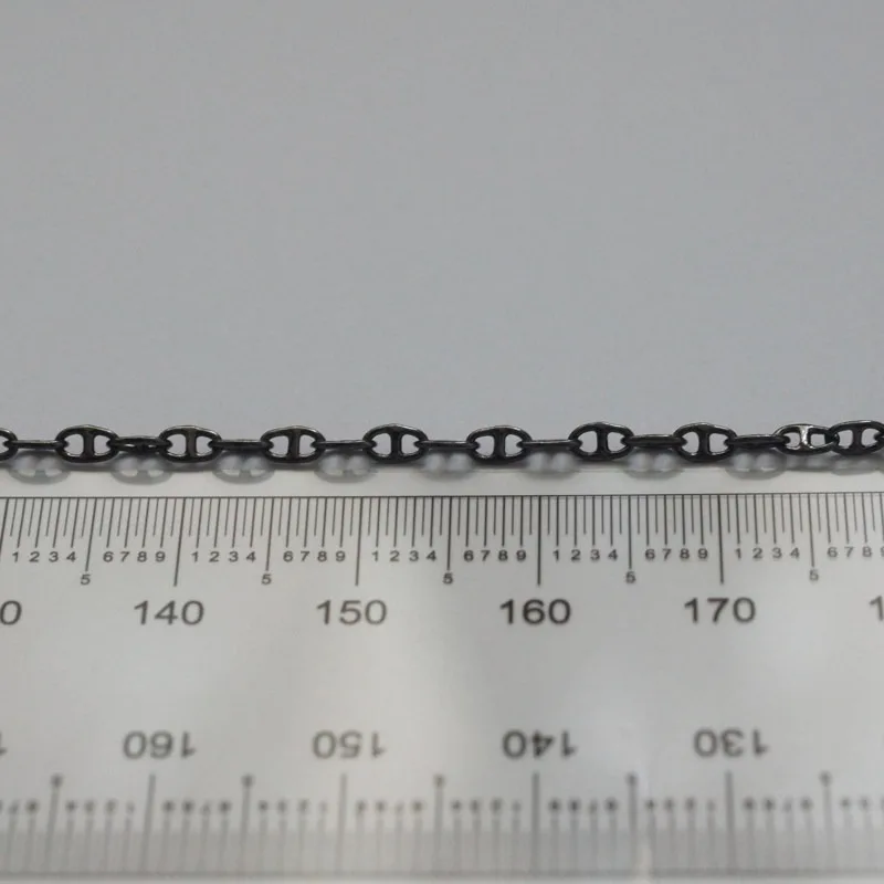 Model Ship DIY Anchor Chain Black Metal Chains RC Boat Model Guardrail Decoration for Modification Accessories 1PCS Length 50cm