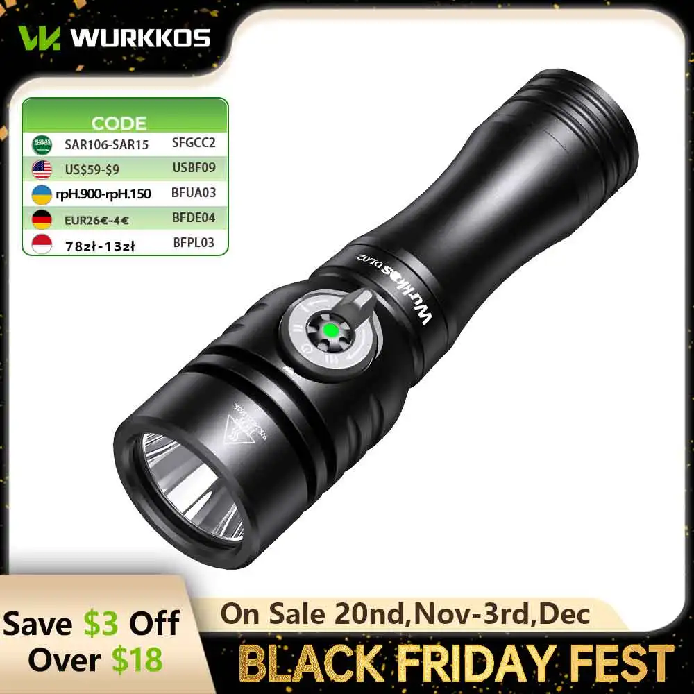 wurkkos-dl02-プロフェッショナルダイビング懐中電灯ワークライト-3000lm-バッテリーランプ水中ランタンロータリー磁気スイッチ-21700