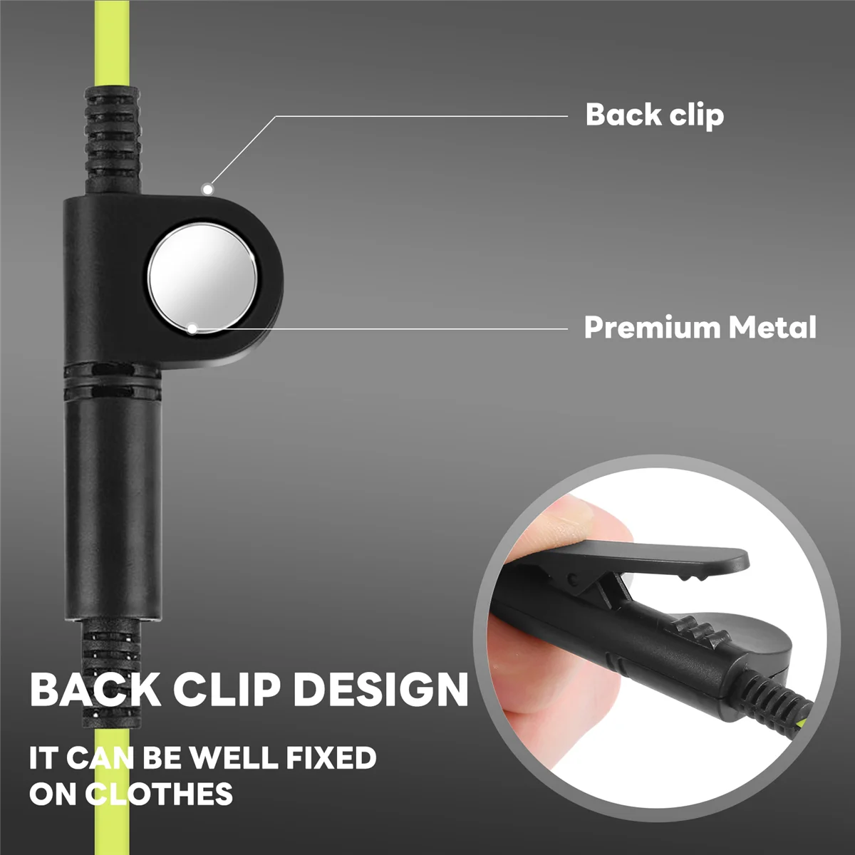 2 Pin Noodle Style Earbud Headphone K Plug Earpiece Headset For Baofeng Uv5R Bf-888S Uv5R Radio Green Wire image 5