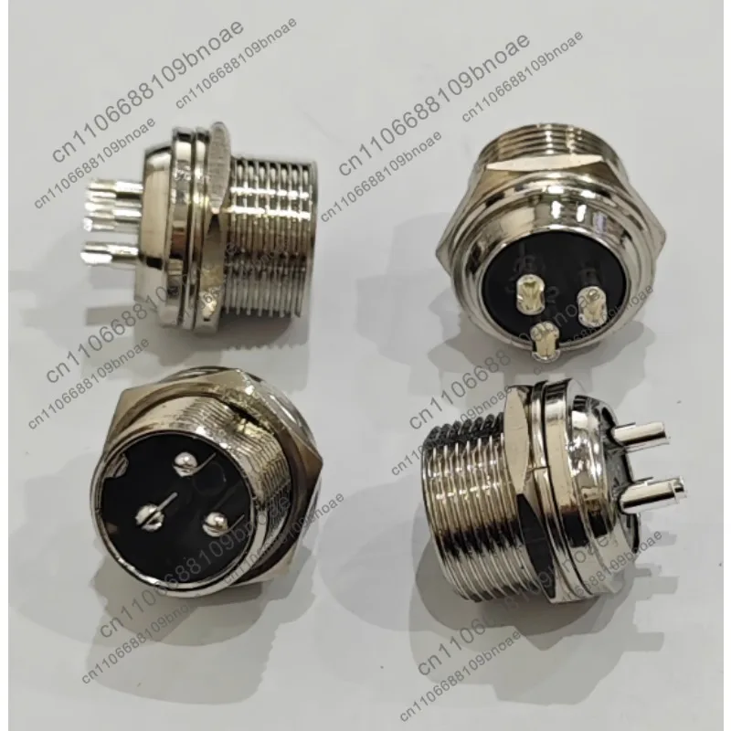 3pcs Male Connector Aviation Plug GX16-F Through Wall 2/3/4/5/6/7/8 Pin 9-10M16 Plug Connector