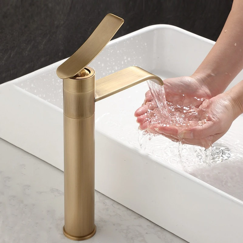 Bathroom Faucets Stainless Steel 304 Brushed Gold Basin Mixer Sink Faucet Gourmet Washbasin Tapware Hot Cold Water Tap Grey