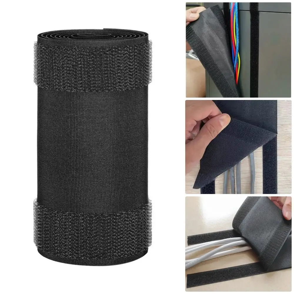 1Roll Management Cord Tube Wire Protection Sleeve Nylon Sticky Floor Blanket Cable Cover Reusable Cable Hide Cable Grip Strip