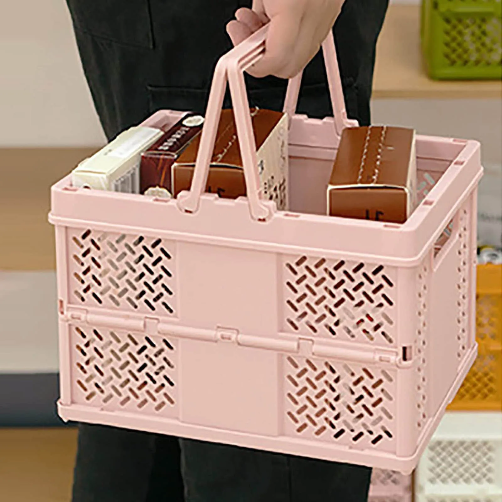 Storage Basket Multi-functional Desktop Stacking Mini Cosmetic Storage Box Dormitory Picnic Portable Storage Home Storage Tools