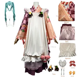 2024 Snow Miku Cosplay Costumes Wig Kimono Outfit Anime Halloween Party Outfits for Women Girls Full Set