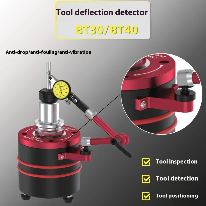 BT30 BT40 Tool Runout Tester - Precision Spindle Runout Measuring Instrument, Tool Holder Concentricity Gauge