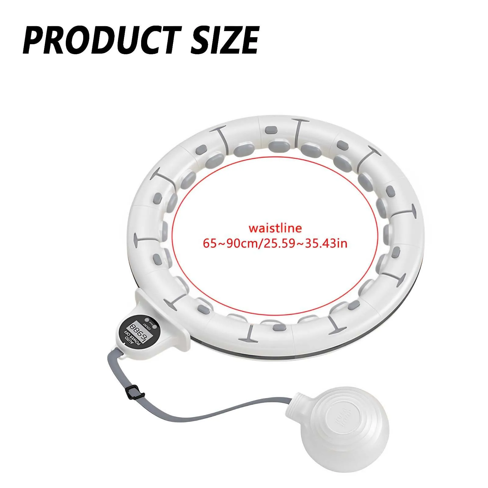 NONE Smart Weighted Fitness Hu La Hoop Fitness-Massage-Übungskreis mit Ball und Zähler für Erwachsene zur Gewichtsreduktion 8