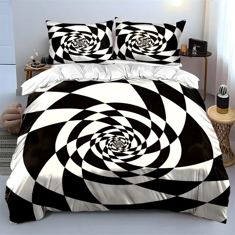 

"Geometric Spiral Art Decoration Set" Soft Comfortable Duvet Cover Bedding Set Included 1*Duvet Cover & 2*Pillowcases, gift