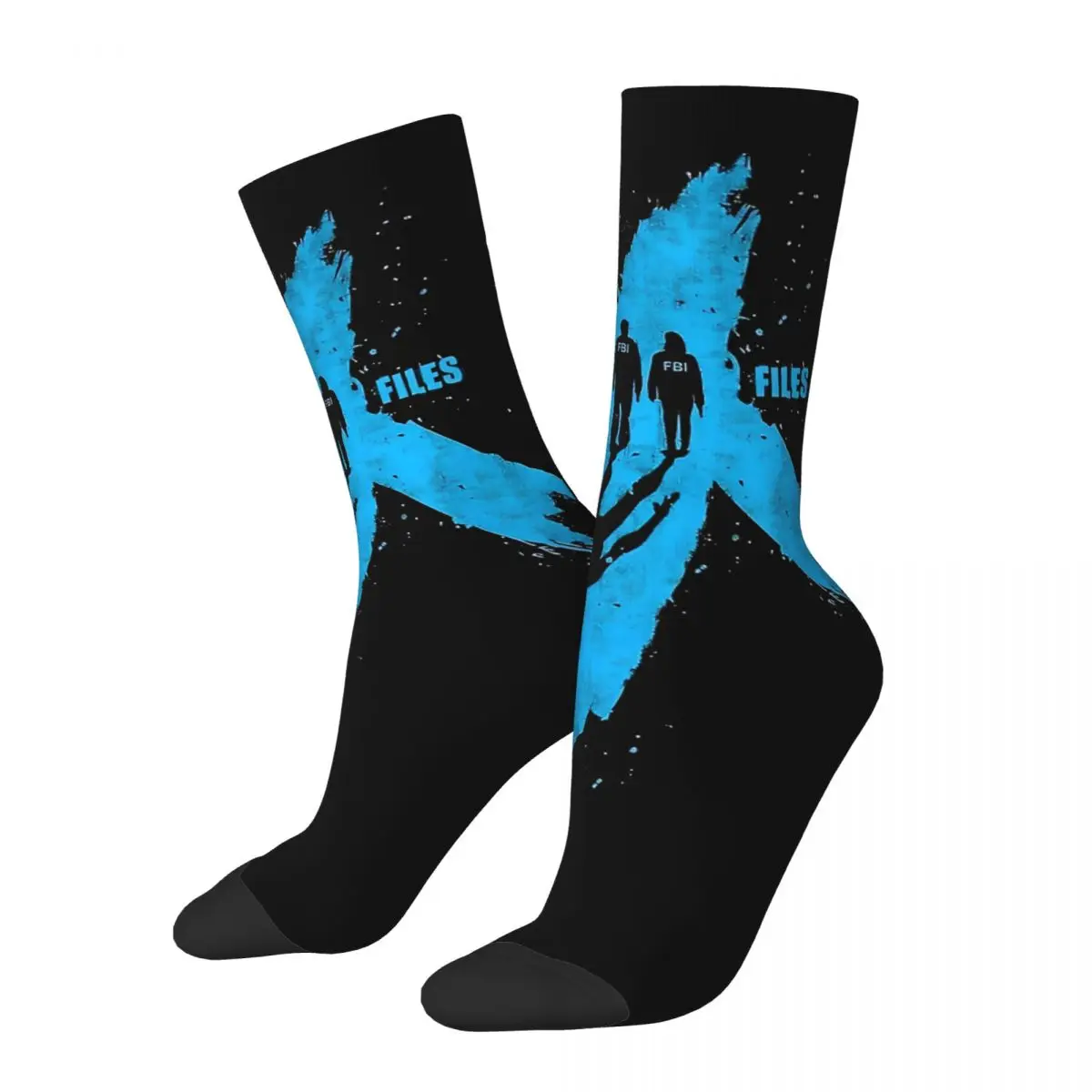 

Funny Happy Men's compression Socks Files Vintage Harajuku The X-Files Hip Hop Novelty Casual Crew Crazy Sock Gift Printed