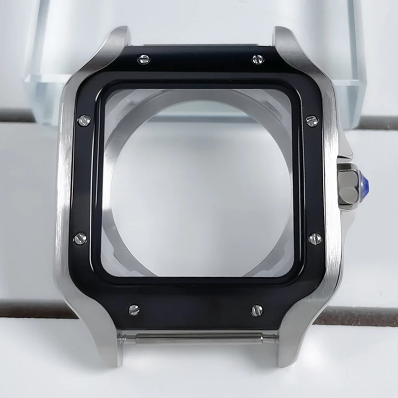 38mm NH35 Vierkante Kast Zwart Goud Roestvrij Staal Modificatie Onderdelen Voor SKX Mod Accessoires Fit Santo Case NH35 NH36 Beweging