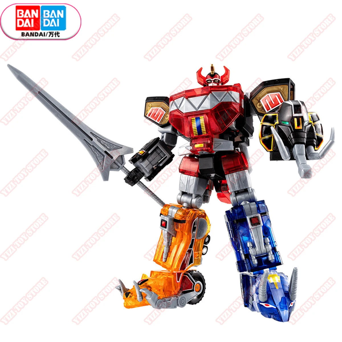 

Bandai Original Mighty Morphin Power Rangers SMP Megazoro CLEAR COLOR Combine Action Аниме Фигурка Коллекция игрушек