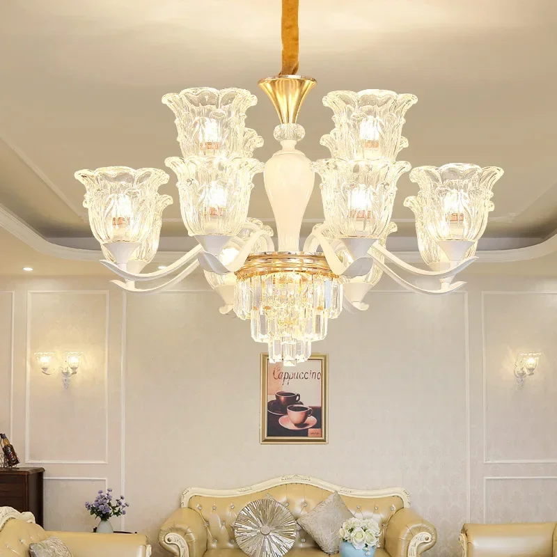 Simple European Style Crystal Living Room Pendant Lights Dining Room Lights, European Creative Lighting Fixtures