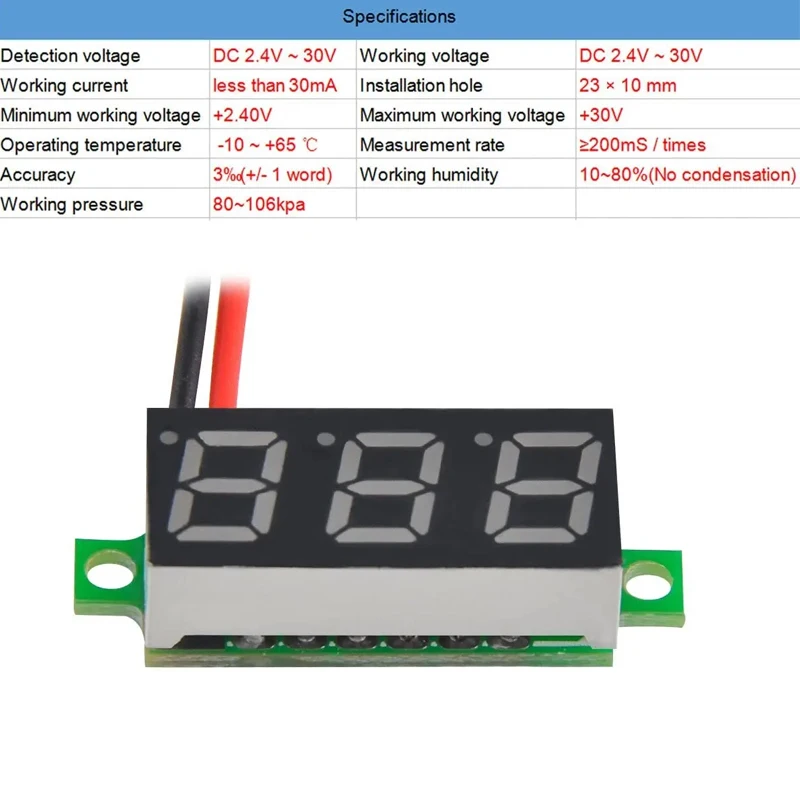 0 28 Inch DC LED Digital Voltmeter 0 100V Voltage Meter Auto Car Mobile Power Voltage Tester Detector 12V Red Green Blue Yellow