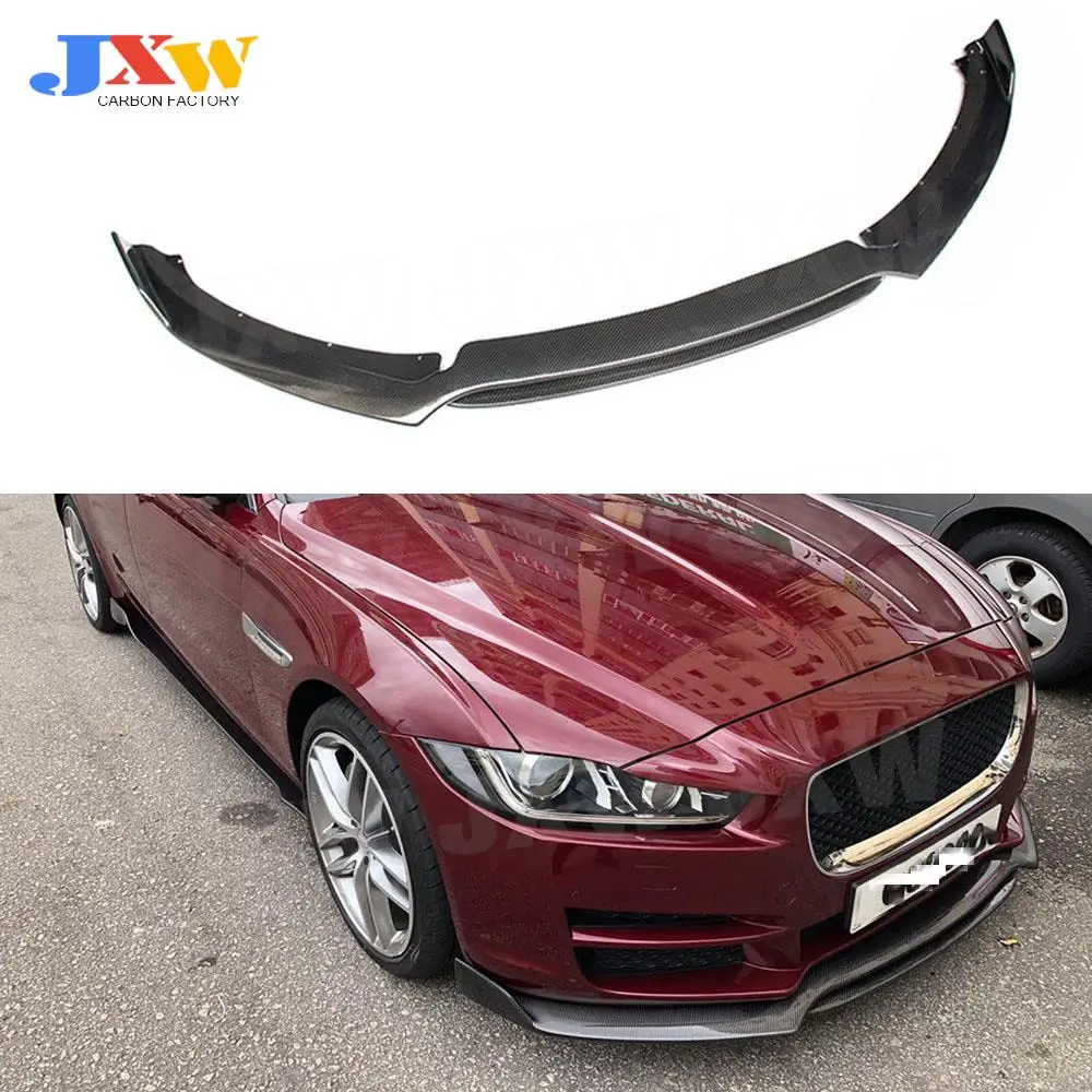 

Carbon Fiber Front Bumper Lip Spoiler For Jaguar XE Sedan 4 Door 2015-2018 Double Style Head Bumper Chin Cover Trim Shovel FRP