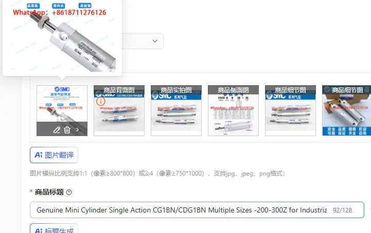 Genuine Mini Cylinder Single Action CG1BN/CDG1BN Multiple Sizes -200-300Z for Industrial Use
