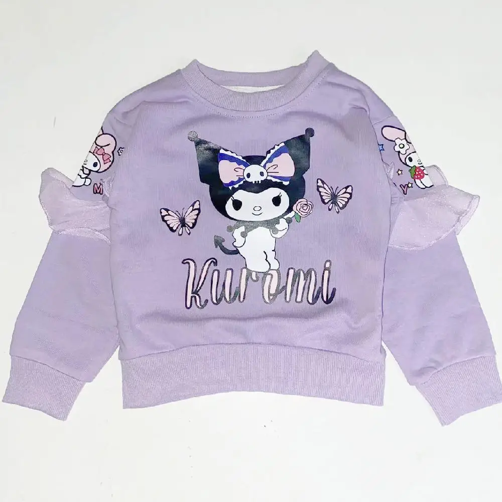 Kuromi My Melody Children TShirt Sanrio Girls Anime Cartoon Kawaii Boys Cute Cotton Tees Long Sleeve Leisure Wear Kids Clothes25