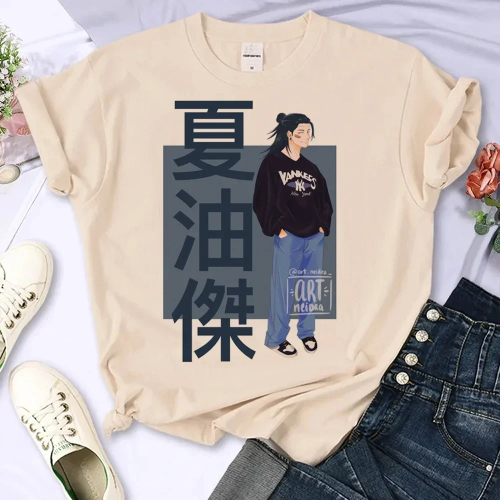 Jujutsu Kaisen t-shirts women streetwear t shirt girl y2k harajuku gojo satoru Yuji Itadori clothing tshirt manga woman tee