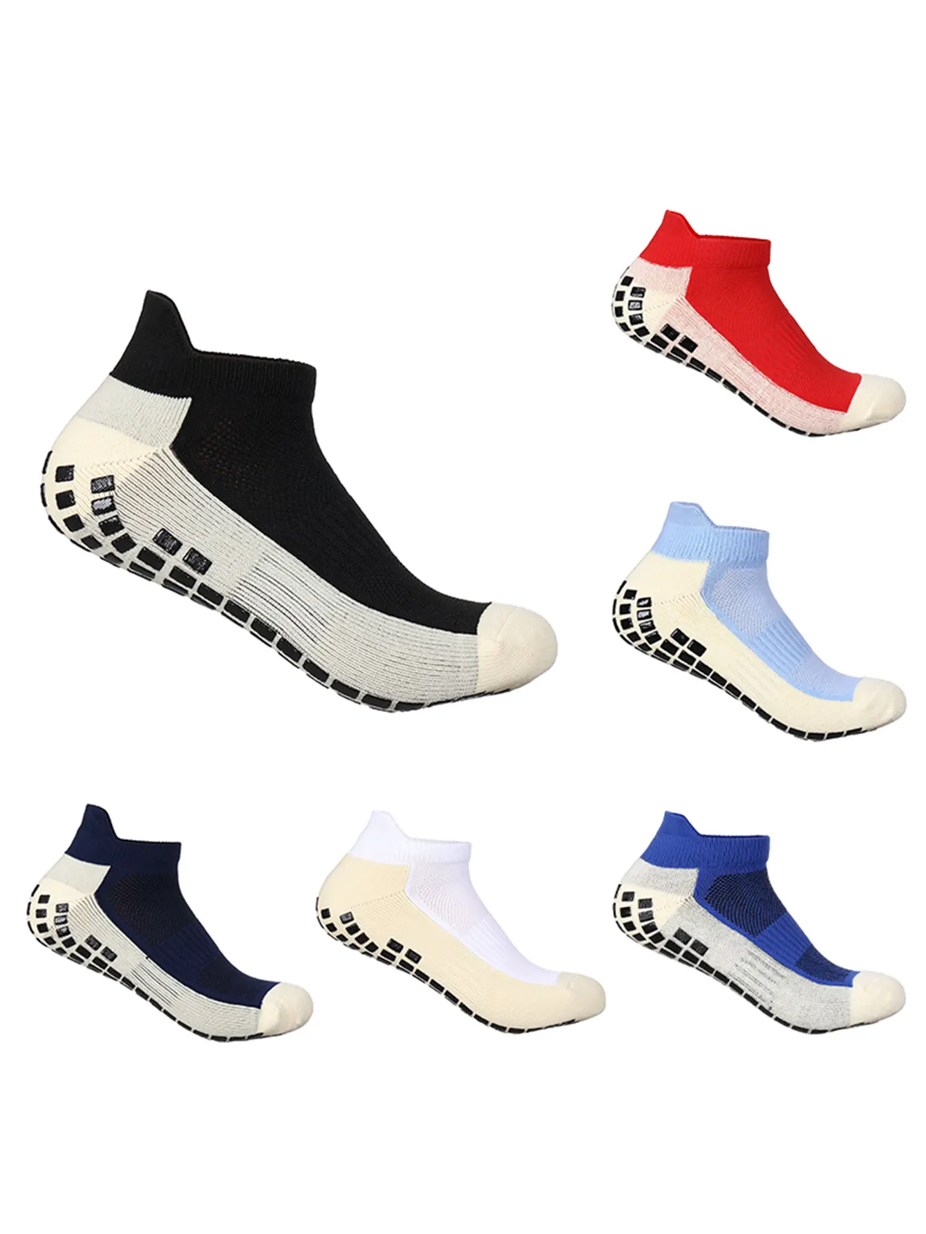 1 pair of new men's and women's non slip football socks, breathable running yoga socks, hiking short socks, boat socks