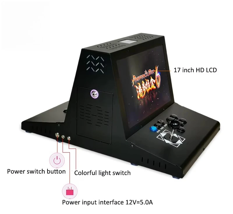 Mini Coin Operated Arcade Game Console, 17-inch 2-Player Multi Game Video Machine, Direct Wholesale for Business Use