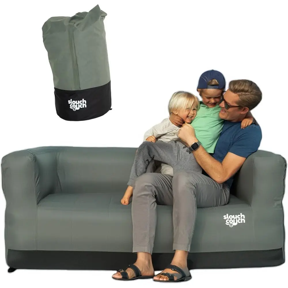 

Надувной диван с насосом, подстаканниками и местом для хранения для кемпинга, пляжа и дома