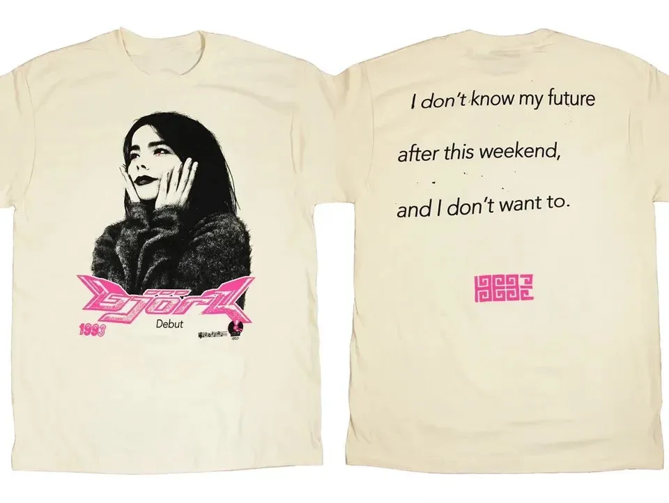 Bjork I Don't Know My Future T-Shirt, Bjork 1993 Debut Double Sided T-Shirt