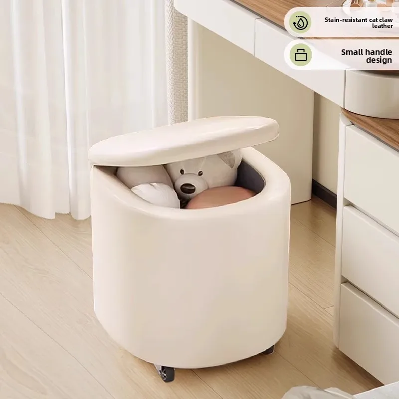 침실용 소녀용 화장 의자 매장 내 고급스럽고 고급스러운 의자 가정용 수납 다기능 화장대 스툴