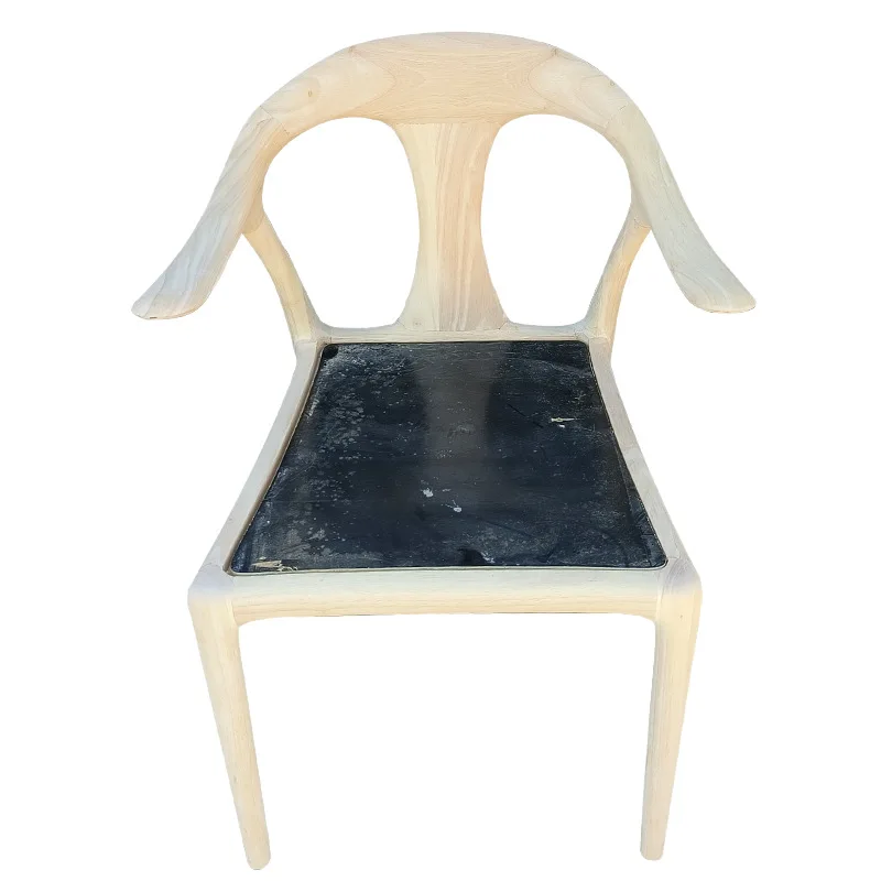 Silla de lengua de pato para el hogar, explosión nórdica, restaurante, estudio chino simple, silla de té de negociación informal de madera maciza