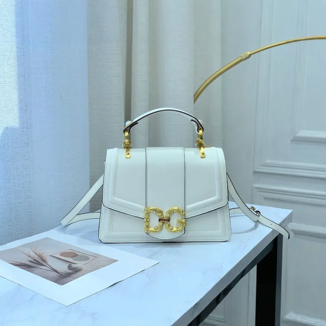 

2025 Cross - border Spring - Summer New DG Plain Crocodile Pattern Portable Platinum Messenger Bag - Women's Fashion ShoulderBag