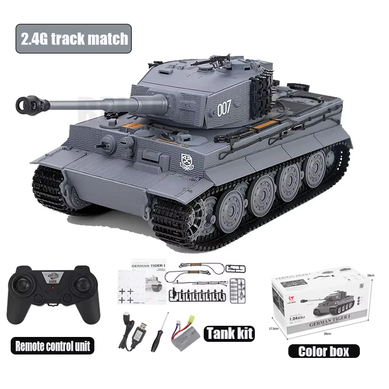 1/24 Taigen RC Battle Tank Tiger I Radio Control Military Tanks Infrared Combat Cars Ready to Run Vehicle Toys for Boys TH23570