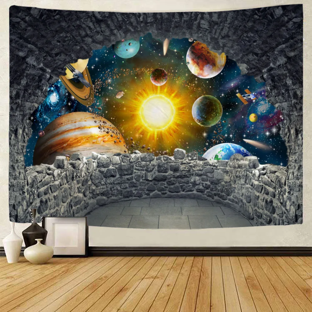 Room Decoration Tapestry Wall Decoration Blanket Bohemian Starry Sky Stone Wall Art Print Living Room Bedroom Background Fabric