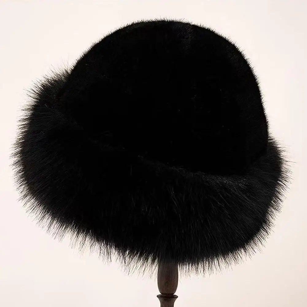رقيق الفراء قبعة بحافة للنساء أفخم صياد قبعة دافئة المرأة الشتاء قبعة رشاقته الباردة ثلجي يوم بنما قبعة هدايا عيد الميلاد #6