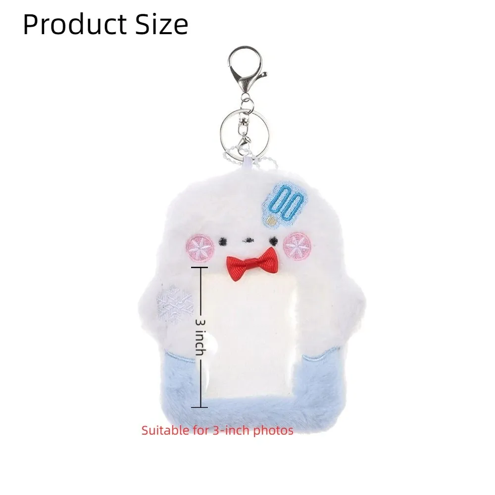 Fashion Cartoon Photocard Case Snowman/Bunny/Chicken Multifunctional Photo Card Holder Bag Keychain Cute Cards Sleeve Gift