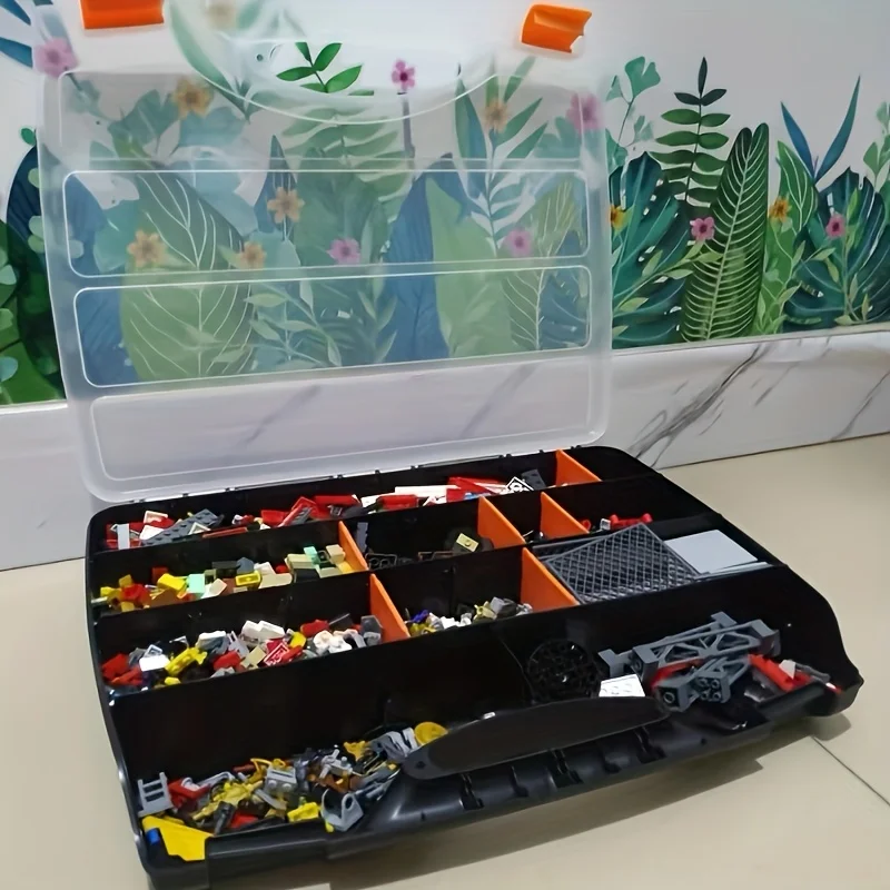 Scatola portaoggetti in plastica resistente e impermeabile da 1 pezzo con cassetto, organizer multiscomparto per viti e hardware, scatto portatile