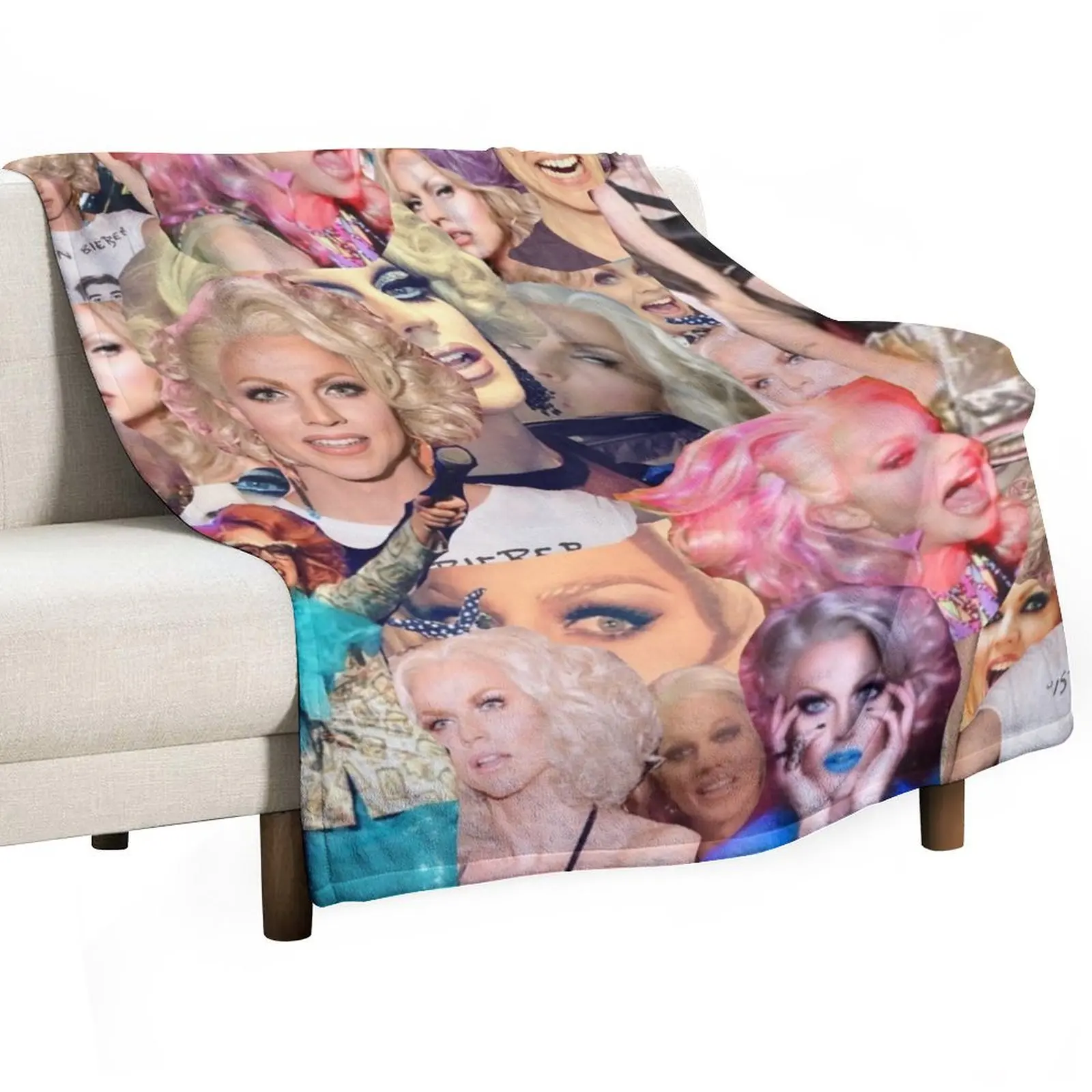 Courtney Act Collage Throw Blanket Travel Flannels Blankets