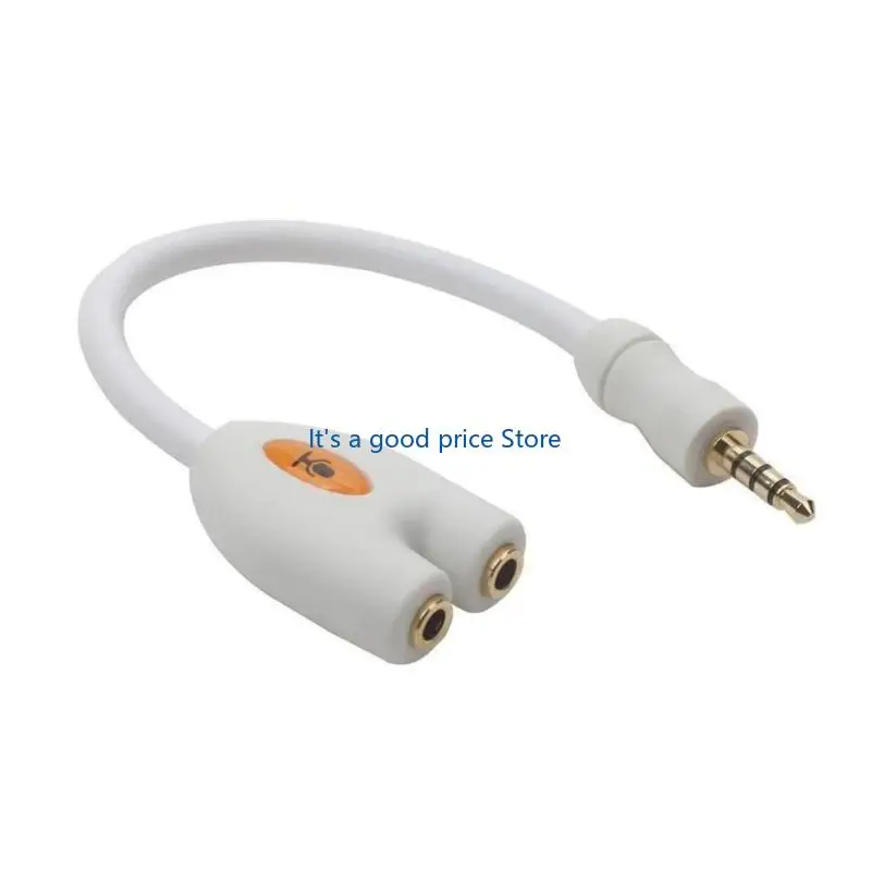 Music Y Splitter Cable with Metal Conductor and PVC Jackets, 1 3.5Mm Male Plugs to Two Female Headphone Jacks
