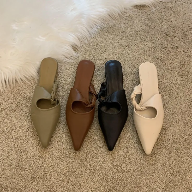 

YNPO Baotou half-soled women's spring-autumn casual open-toe sandals, new style, fashionable and comfortable pointed-toe shoes